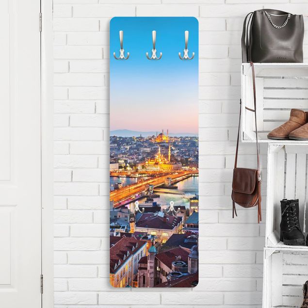 Wall mounted coat rack architecture and skylines Istanbul
