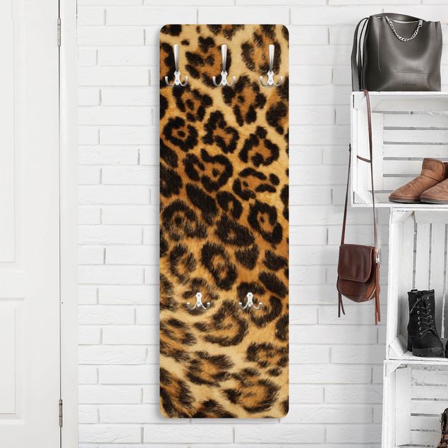 Wall mounted coat rack patterns Jaguar Skin