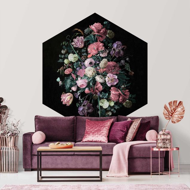 Floral wallpaper Jan Davidsz De Heem - Dark Flower Bouquet
