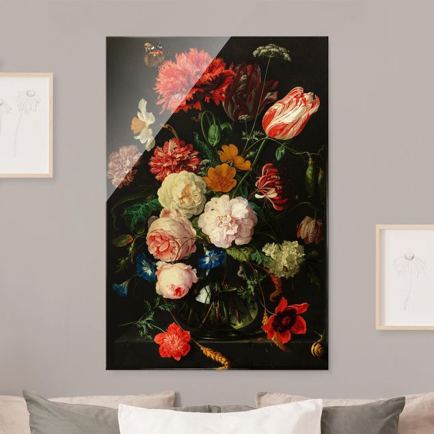 Art styles Jan Davidsz De Heem - Still Life With Flowers In A Glass Vase