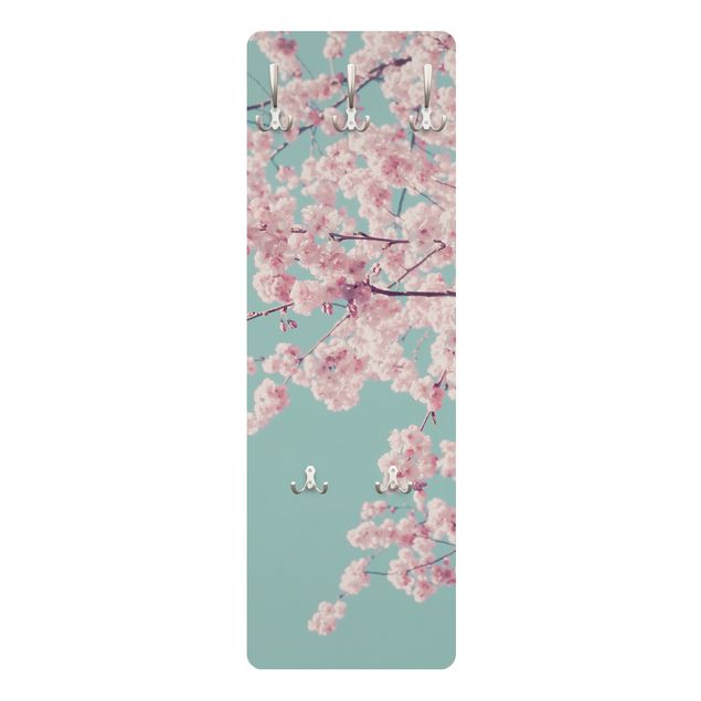 Wall mounted coat rack Japanese Cherry Blossoms