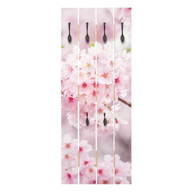Wall mounted coat rack Japanese Cherry Blossoms