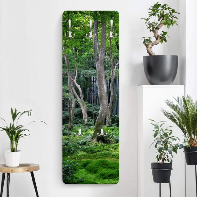 Wall mounted coat rack landscape Japanese Forest