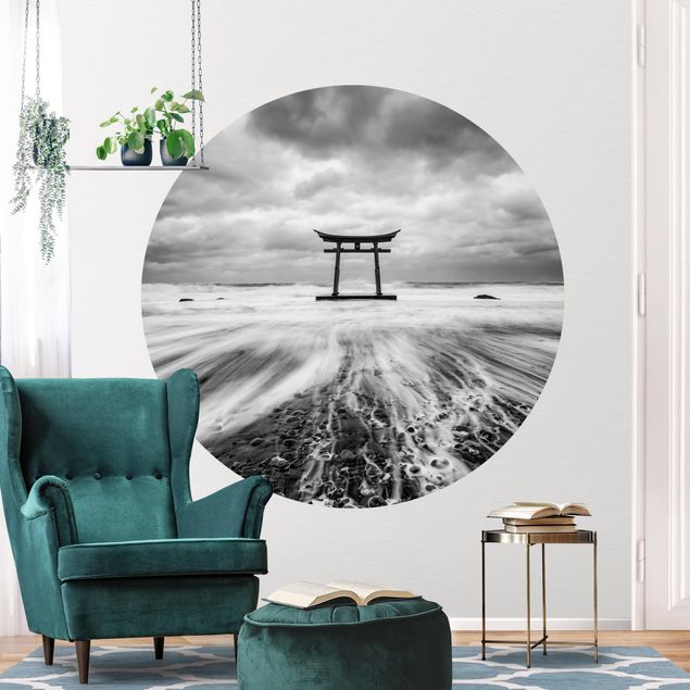 Contemporary wallpaper Japanese Torii In The Ocean