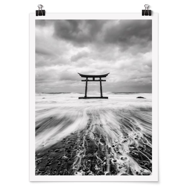 Modern art prints Japanese Torii In The Ocean