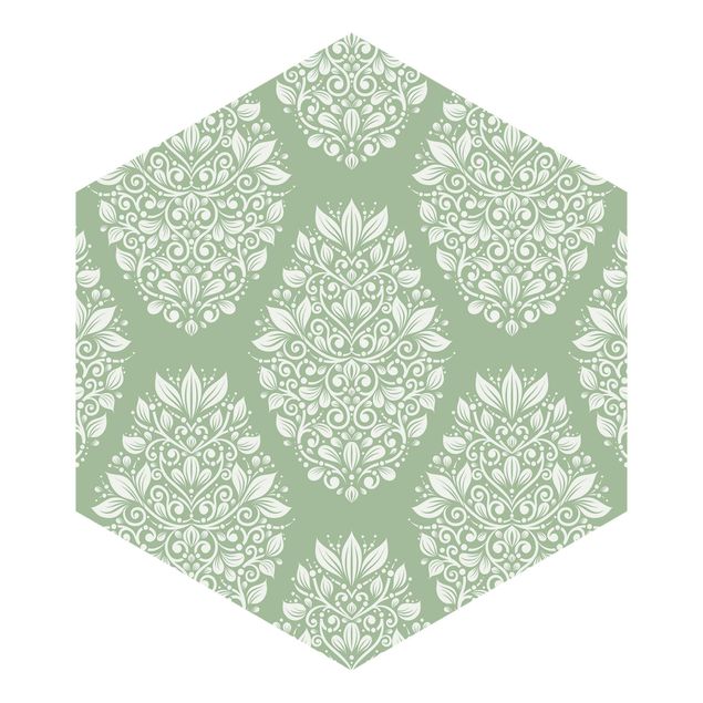Self adhesive wallpapers Art Nouveau Pattern On Green