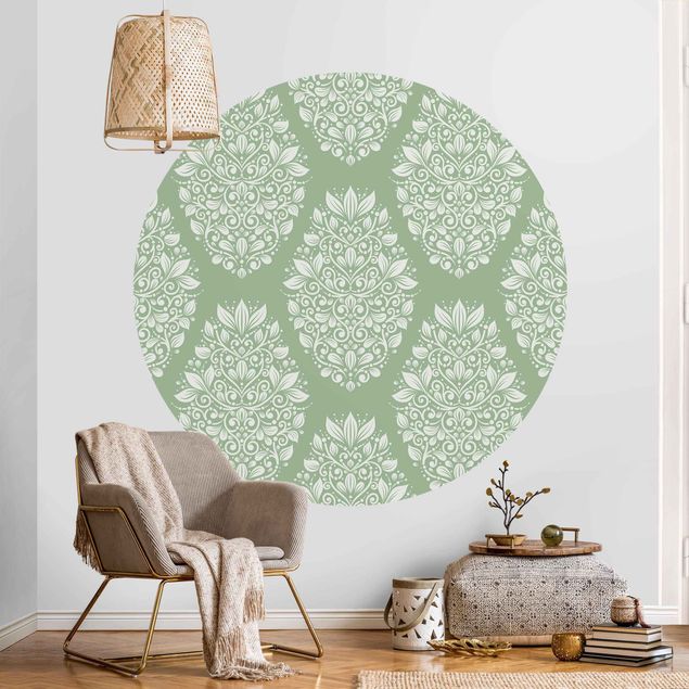 Wallpapers ornaments Art Nouveau Pattern On Green