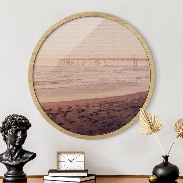 Framed beach prints California Crescent Shaped Shore