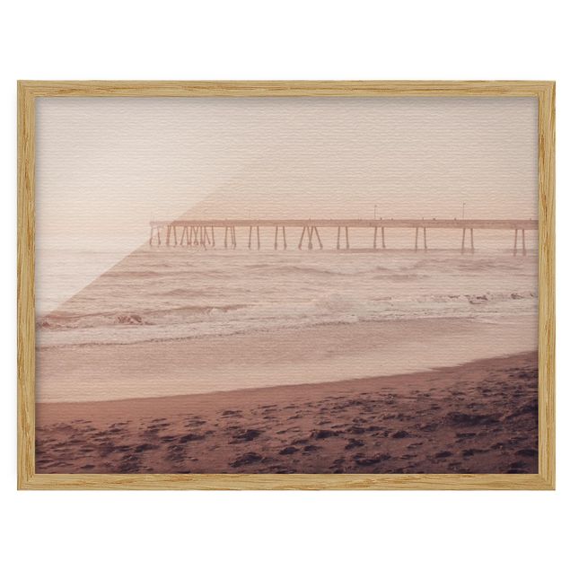 Beach canvas art California Crescent Shaped Shore