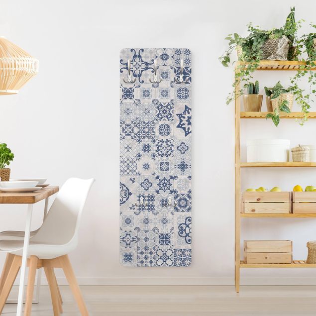Shabby chic wall coat rack Ceramic Tiles Agadir Blue