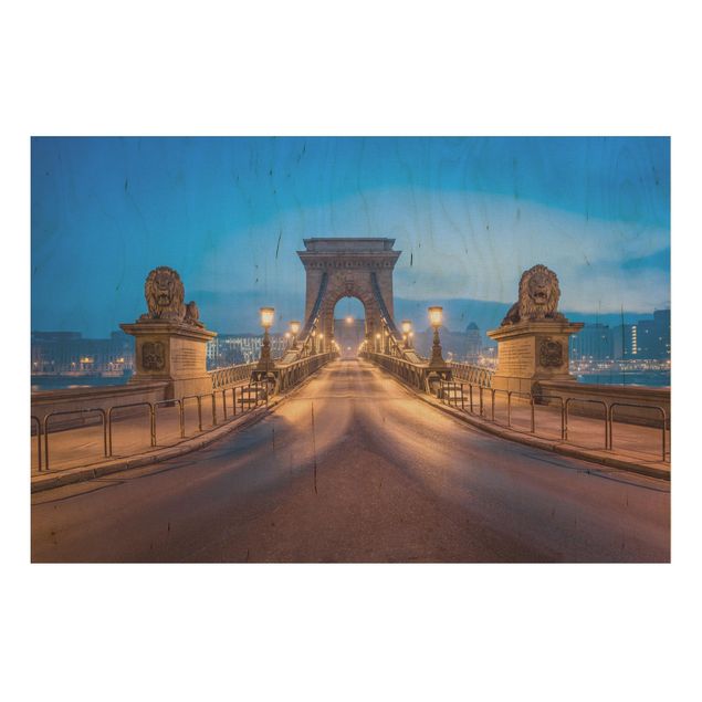 Prints Chain Bridge In Budapest At Night