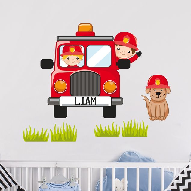 Nursery decoration Customised Text Fire Brigade
