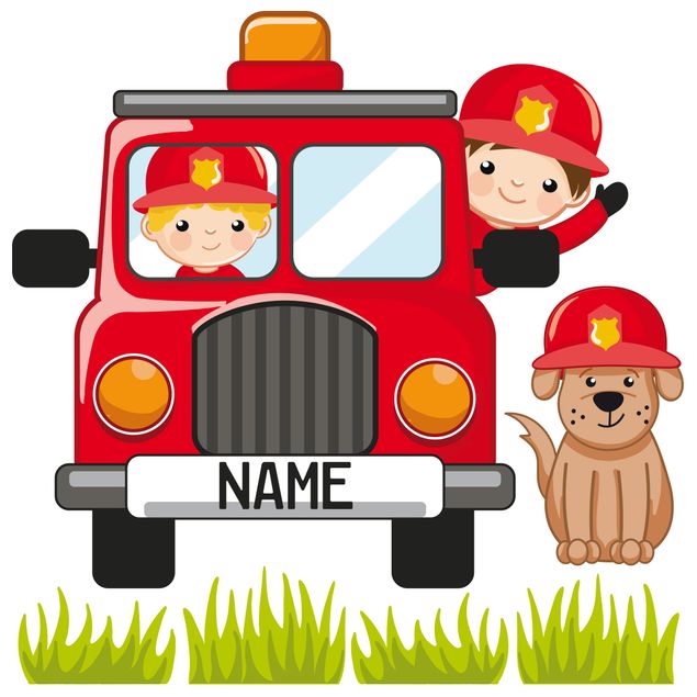 Wall stickers personalized-text Customised Text Fire Brigade