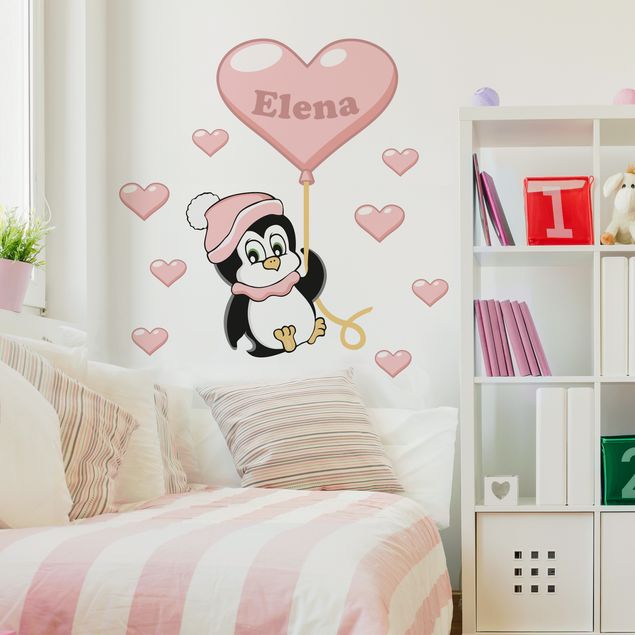 Inspirational quotes wall stickers Penguin girl customised text
