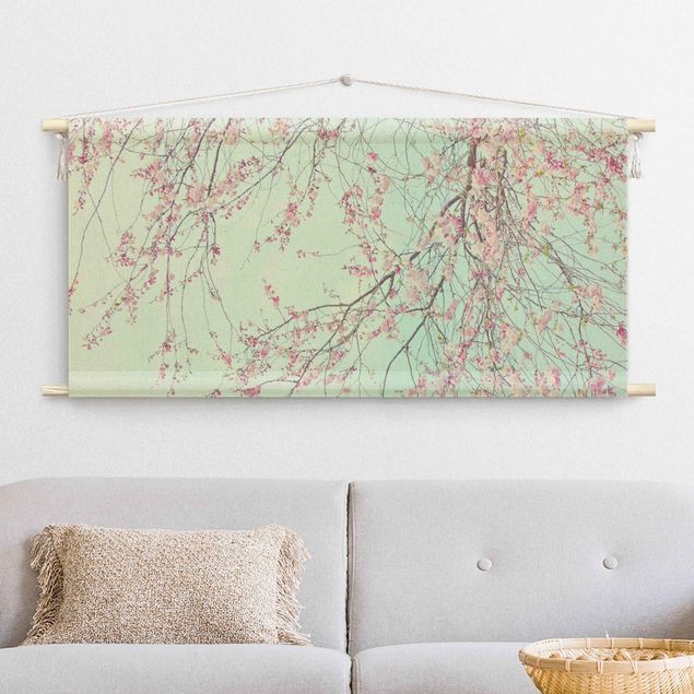 modern tapestry wall hanging Cherry Blossom Yearning