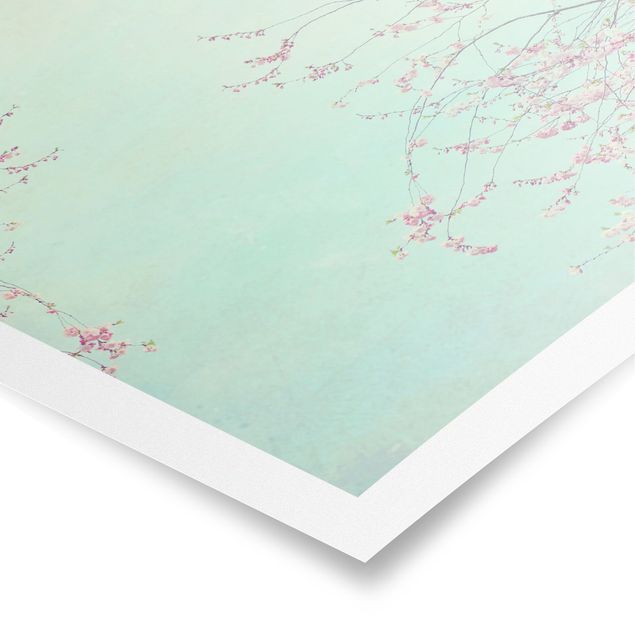 Turquoise prints Cherry Blossom Yearning