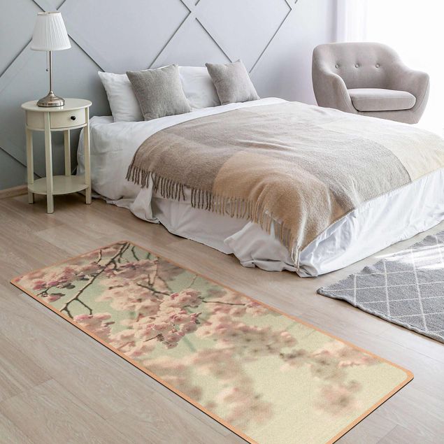 floral area rugs Dancing Cherry Blossoms On Canvas
