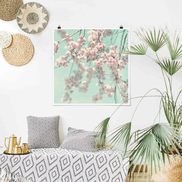 Flower print Dancing Cherry Blossoms On Canvas