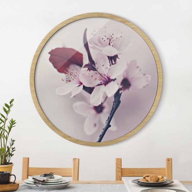Floral canvas Cherry Blossom Branch Antique Pink