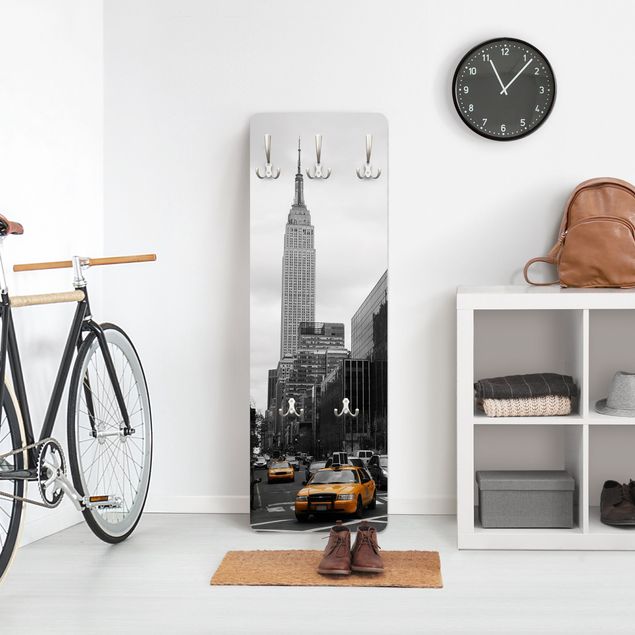 Wall mounted coat rack black and white Classic NYC