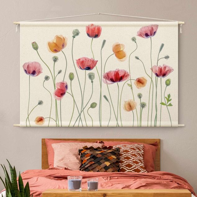 modern tapestry wall hanging Corn Poppy Party