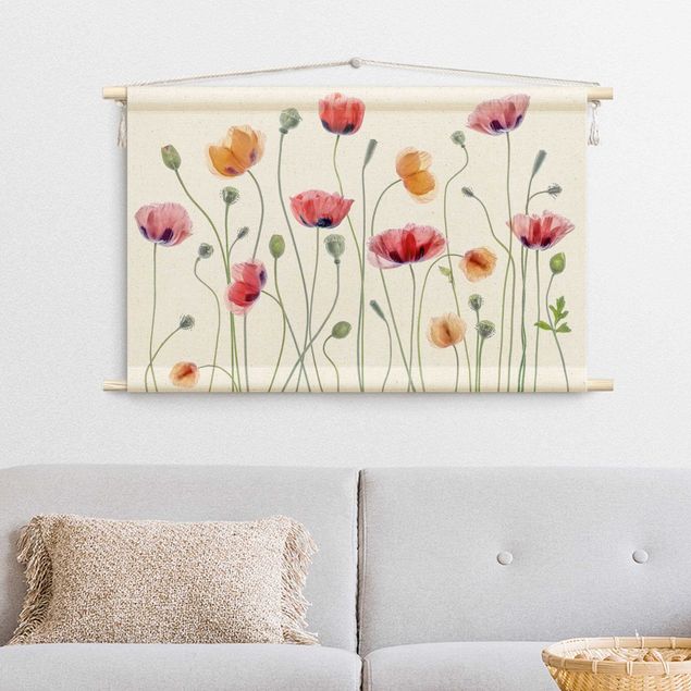 extra large wall tapestry Corn Poppy Party