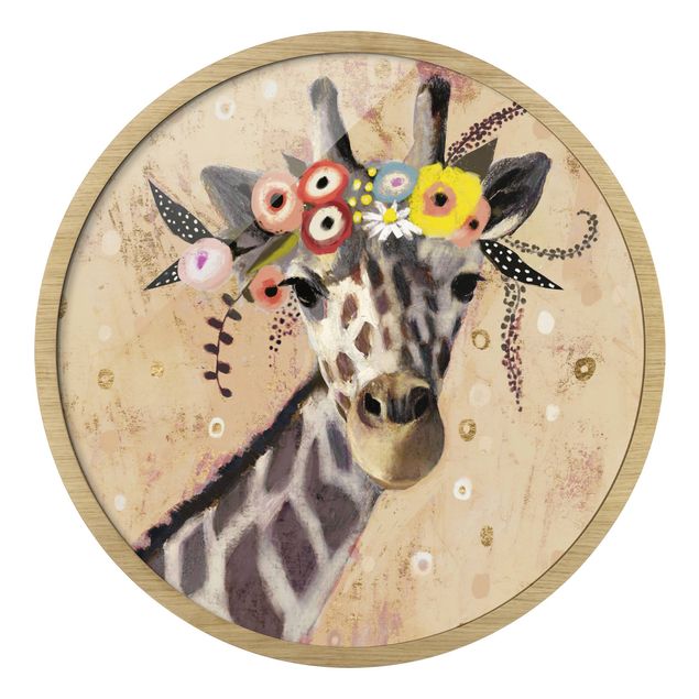 Framed animal prints Klimt Giraffe