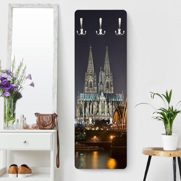 Wall mounted coat rack architecture and skylines Cologne Cathedral