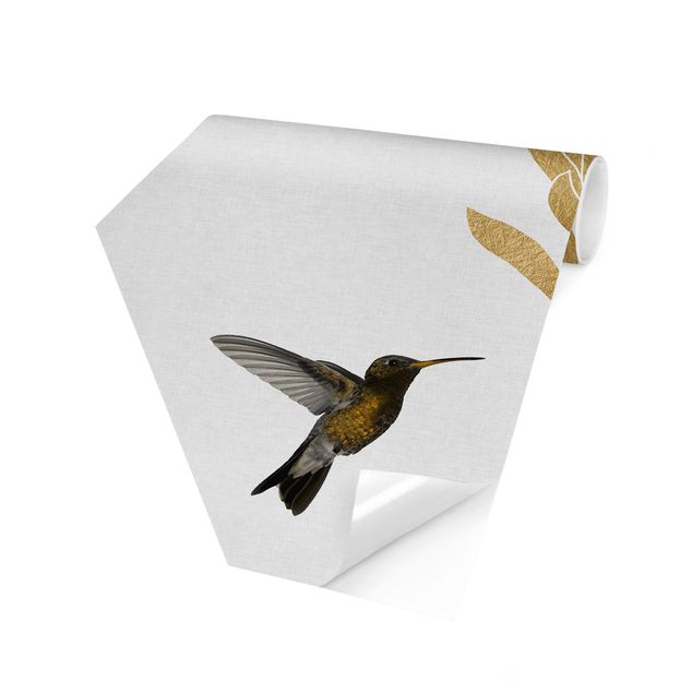 Wallpapers animals Hummingbird And Tropical Golden Blossom