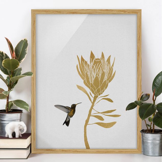 Kitchen Hummingbird And Tropical Golden Blossom