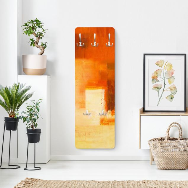 Wall coat rack Composition In Orange And Brown 03