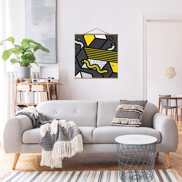 Wall art yellow Composition Neo Memphis Yellow And Grey