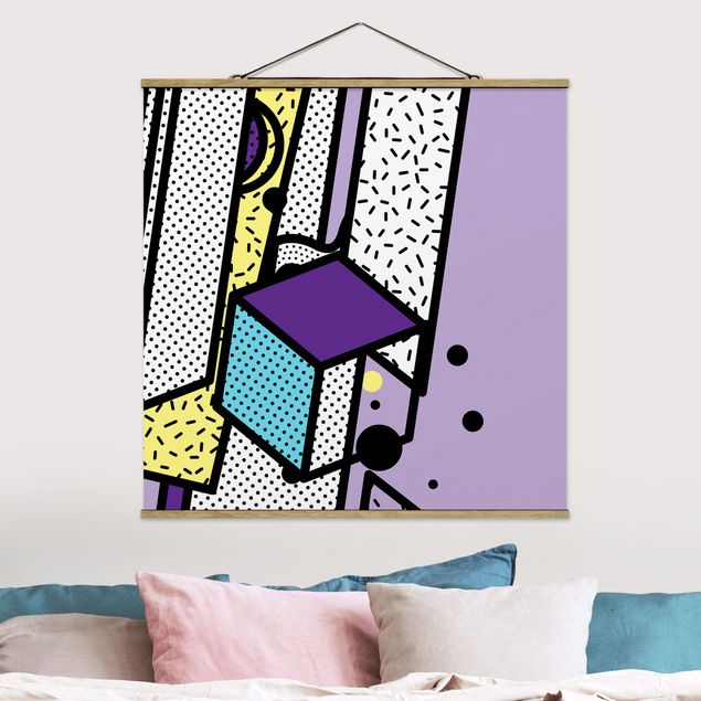 Prints modern Composition Neo Memphis Purple And Yellow