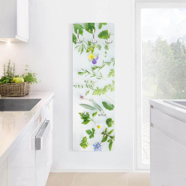 Wall mounted coat rack flower Herbs And Flowers