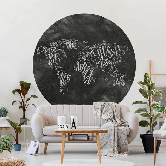 Black white wallpaper Chalk World Map