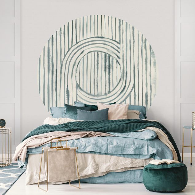 Striped wallpaper Circling Watercolours