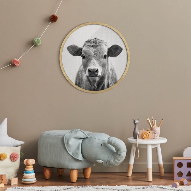 Prints animals Cow Kathrin Black And White