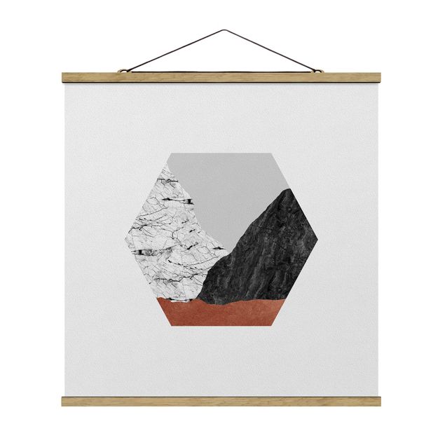 Prints patterns Copper Mountains Hexagonal Geometry