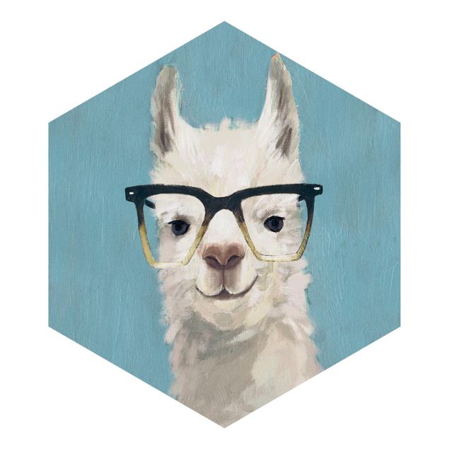 Blue wallpaper Lama With Glasses IV