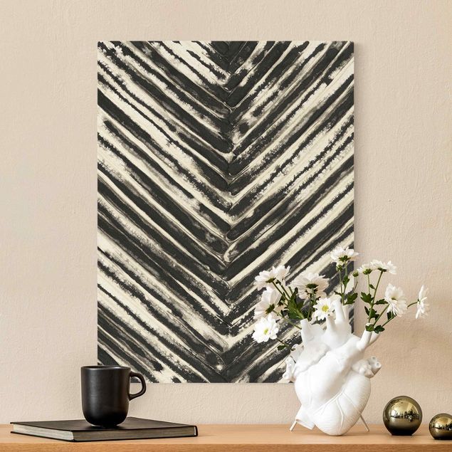 Zebra canvas Slats Black And White
