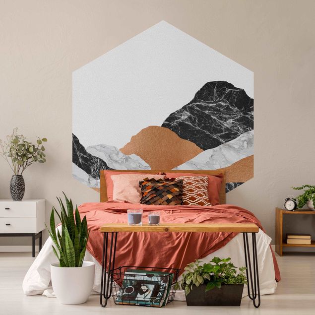 Silver wallpapers Landscape In Marble And Copper II