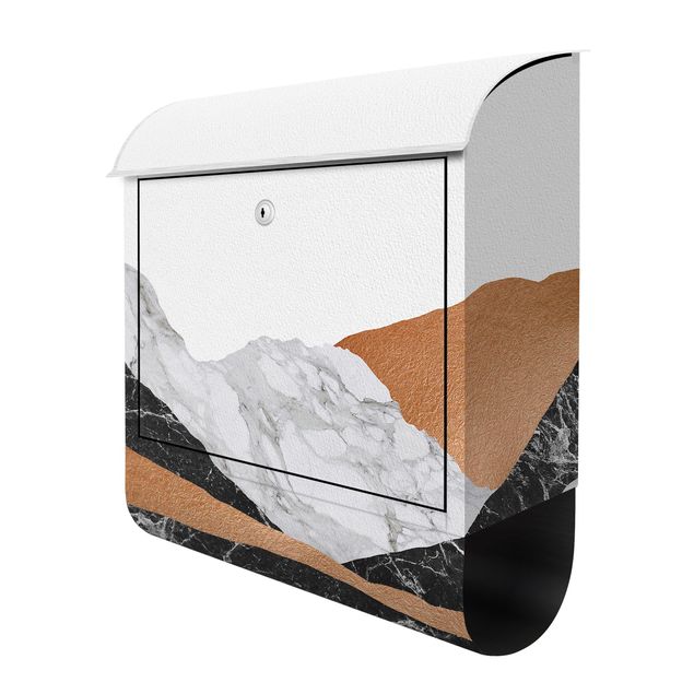Letterboxes Landscape In Marble And Copper