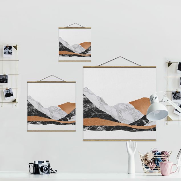 Contemporary art prints Landscape In Marble And Copper