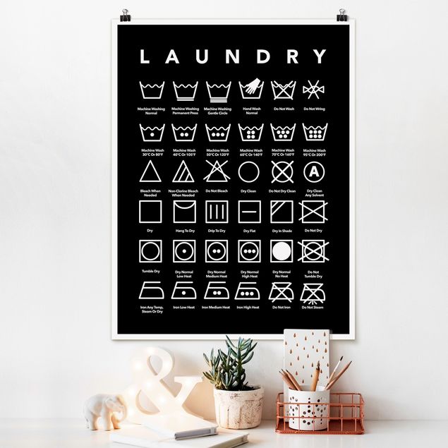 Kitchen Laundry Symbols Black And White