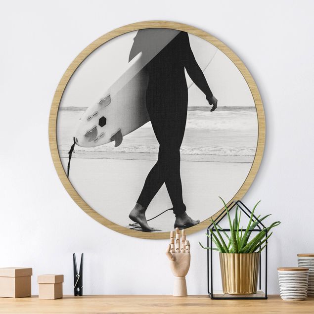 Framed beach prints Leash On - Lets's Go