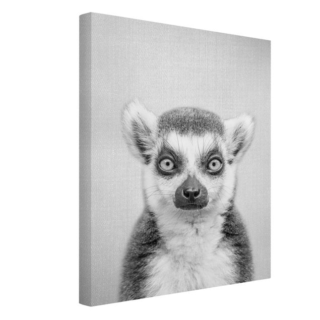 Black and white canvas art Lemur Ludwig Black And White