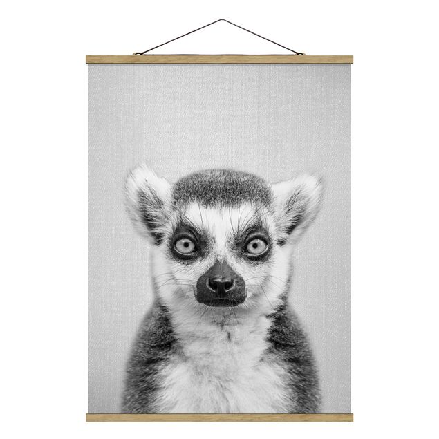 Modern art prints Lemur Ludwig Black And White