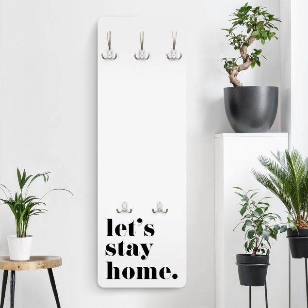 Wall mounted coat rack black and white Let's stay home