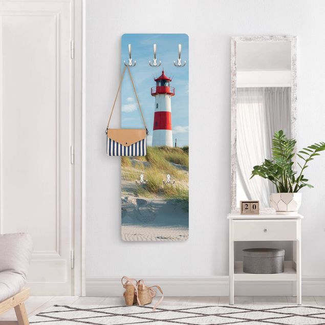 Beach coat rack Lighthouse At The North Sea