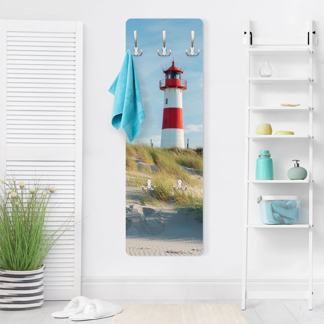 Coat rack blue Lighthouse At The North Sea